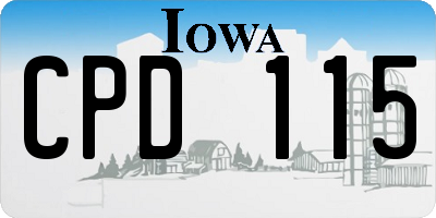 IA license plate CPD115