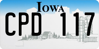 IA license plate CPD117