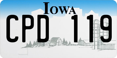 IA license plate CPD119