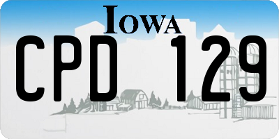IA license plate CPD129