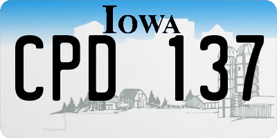 IA license plate CPD137