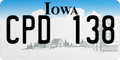 IA license plate CPD138