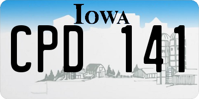IA license plate CPD141
