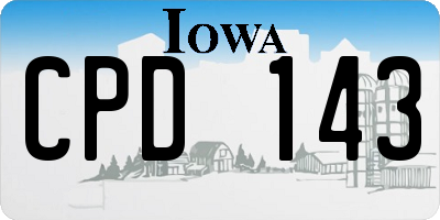 IA license plate CPD143