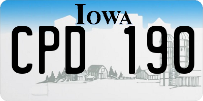 IA license plate CPD190