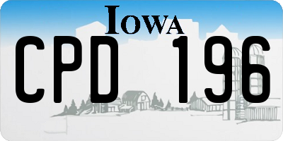 IA license plate CPD196