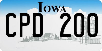 IA license plate CPD200