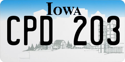 IA license plate CPD203