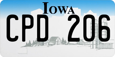 IA license plate CPD206