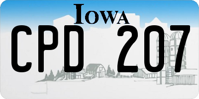 IA license plate CPD207