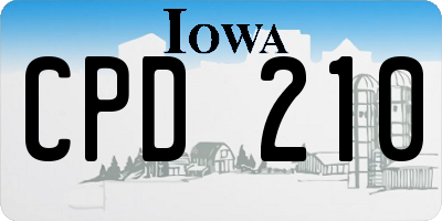 IA license plate CPD210