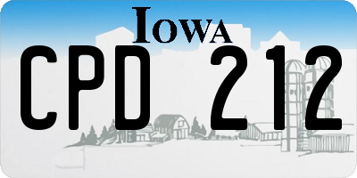 IA license plate CPD212