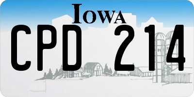 IA license plate CPD214