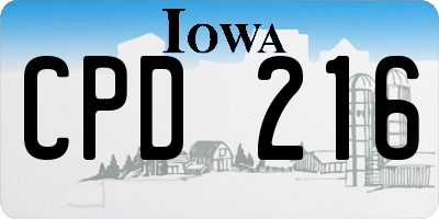 IA license plate CPD216