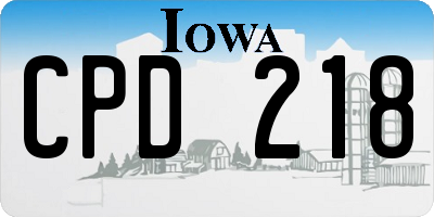 IA license plate CPD218