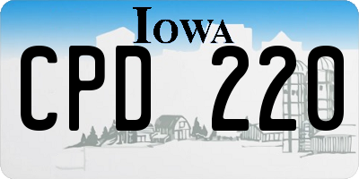 IA license plate CPD220