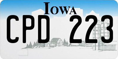 IA license plate CPD223