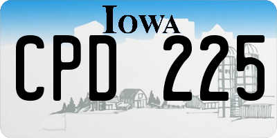 IA license plate CPD225