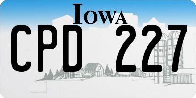 IA license plate CPD227