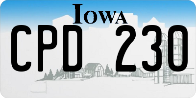 IA license plate CPD230
