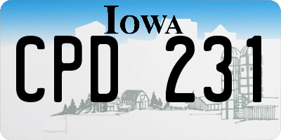 IA license plate CPD231