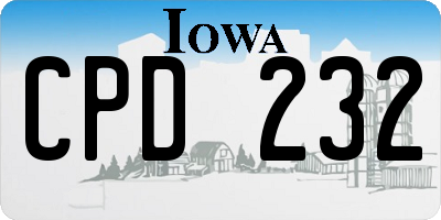 IA license plate CPD232