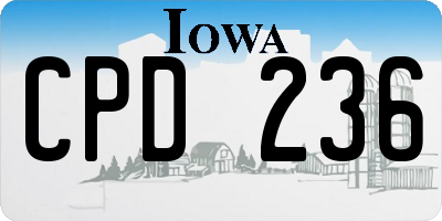 IA license plate CPD236