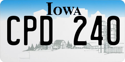 IA license plate CPD240