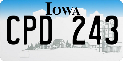 IA license plate CPD243
