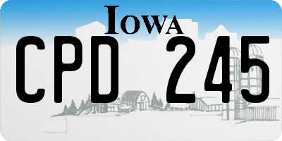 IA license plate CPD245