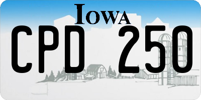 IA license plate CPD250