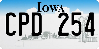 IA license plate CPD254