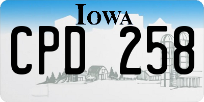 IA license plate CPD258