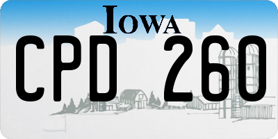 IA license plate CPD260