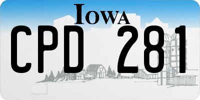 IA license plate CPD281