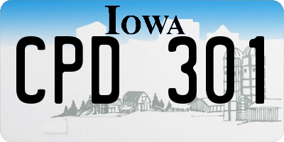 IA license plate CPD301