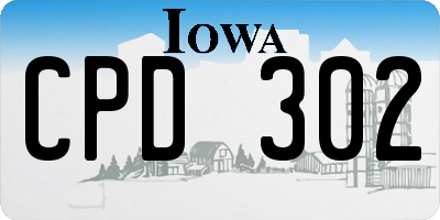 IA license plate CPD302
