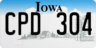 IA license plate CPD304