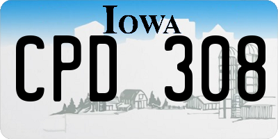 IA license plate CPD308