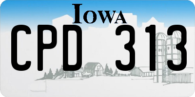 IA license plate CPD313
