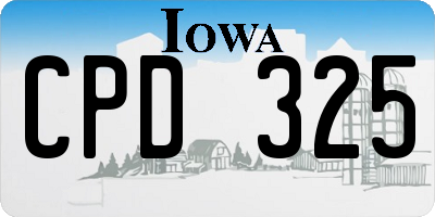 IA license plate CPD325