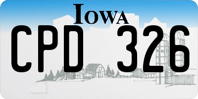 IA license plate CPD326