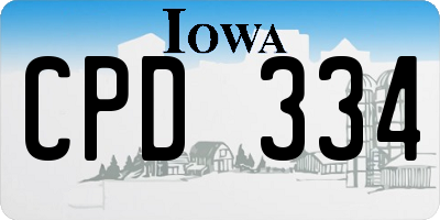 IA license plate CPD334