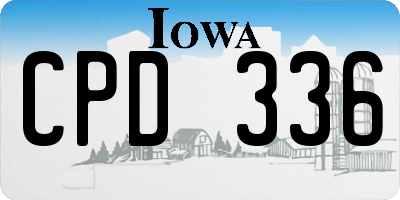 IA license plate CPD336