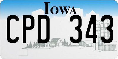 IA license plate CPD343