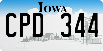 IA license plate CPD344