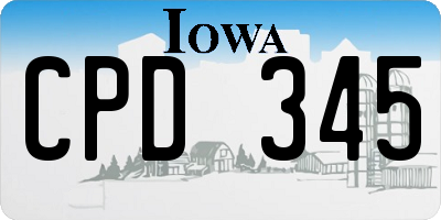 IA license plate CPD345