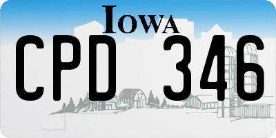 IA license plate CPD346