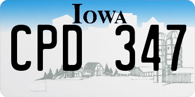 IA license plate CPD347