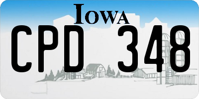 IA license plate CPD348